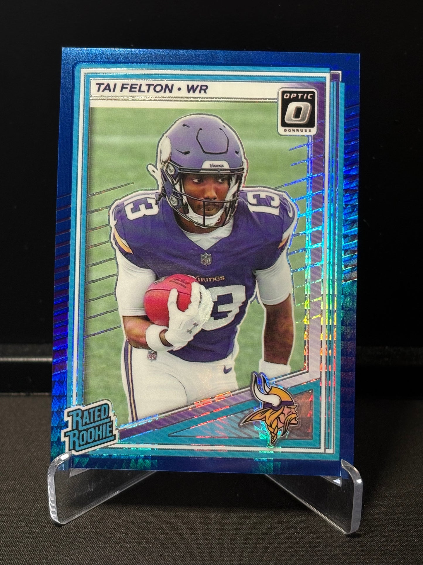 Tai Felton RC Donruss Optic 2025 "Blue Hyper" Minnesota Vikings