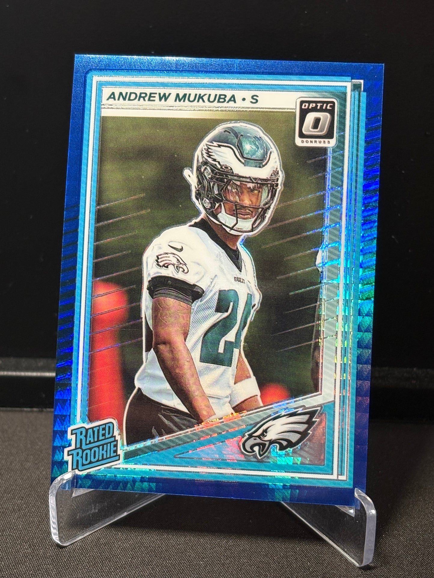 Andrew Mukuba RC Donruss Optic 2025 "Blue Hyper" Philadelphia Eagles