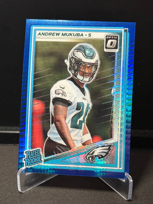 Andrew Mukuba RC Donruss Optic 2025 "Blue Hyper" Philadelphia Eagles