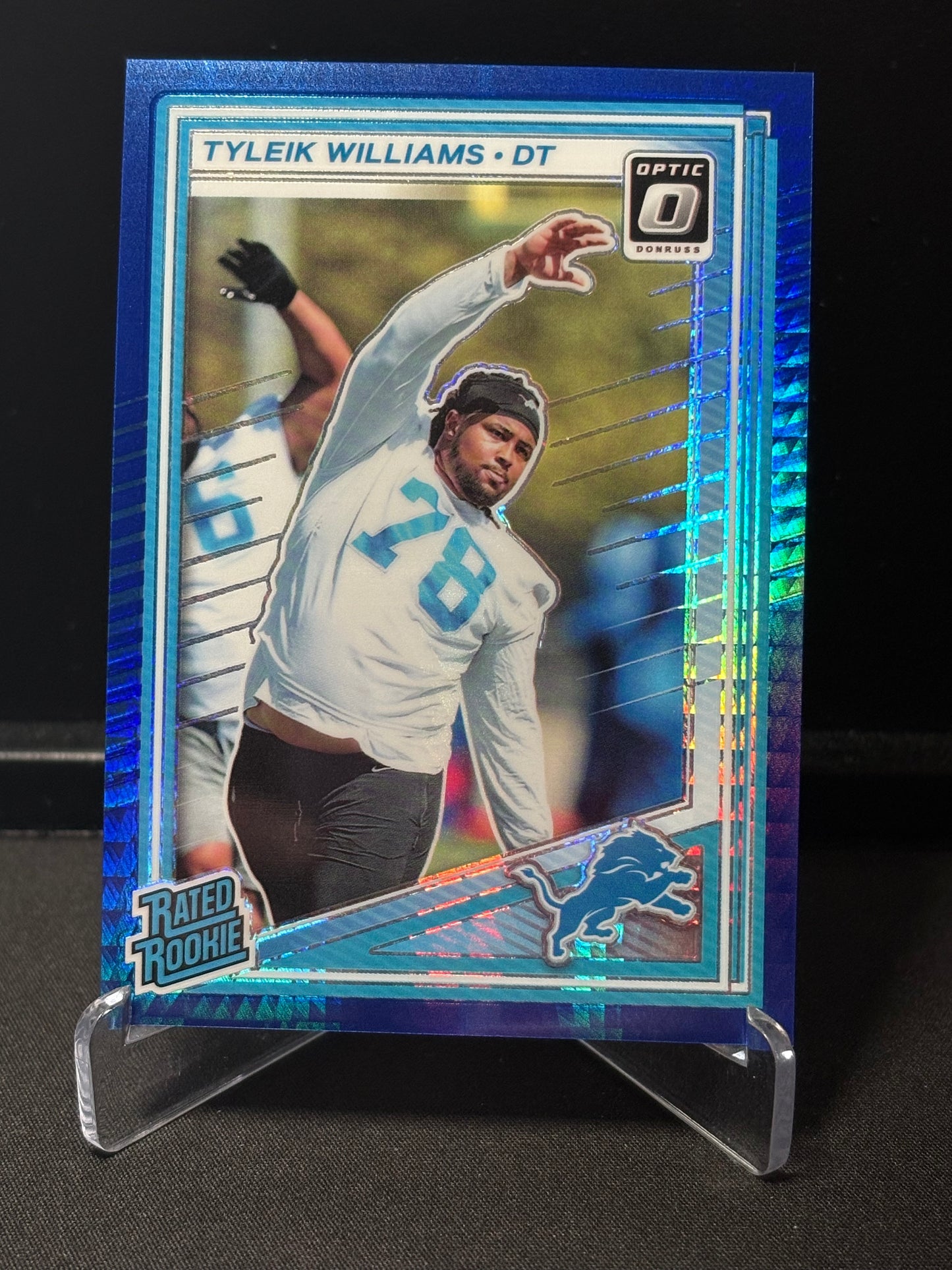 Tyleik Williams RC Donruss Optic 2025 "Blue Hyper" Detroit Lions