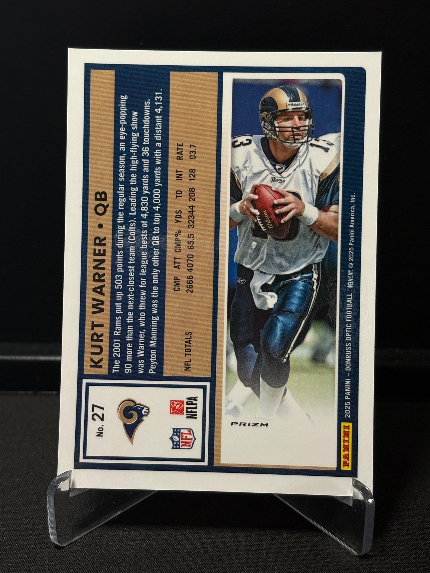 Kurt Warner Donruss Optic 2025 "Rocket Emoji" St Louis Rams