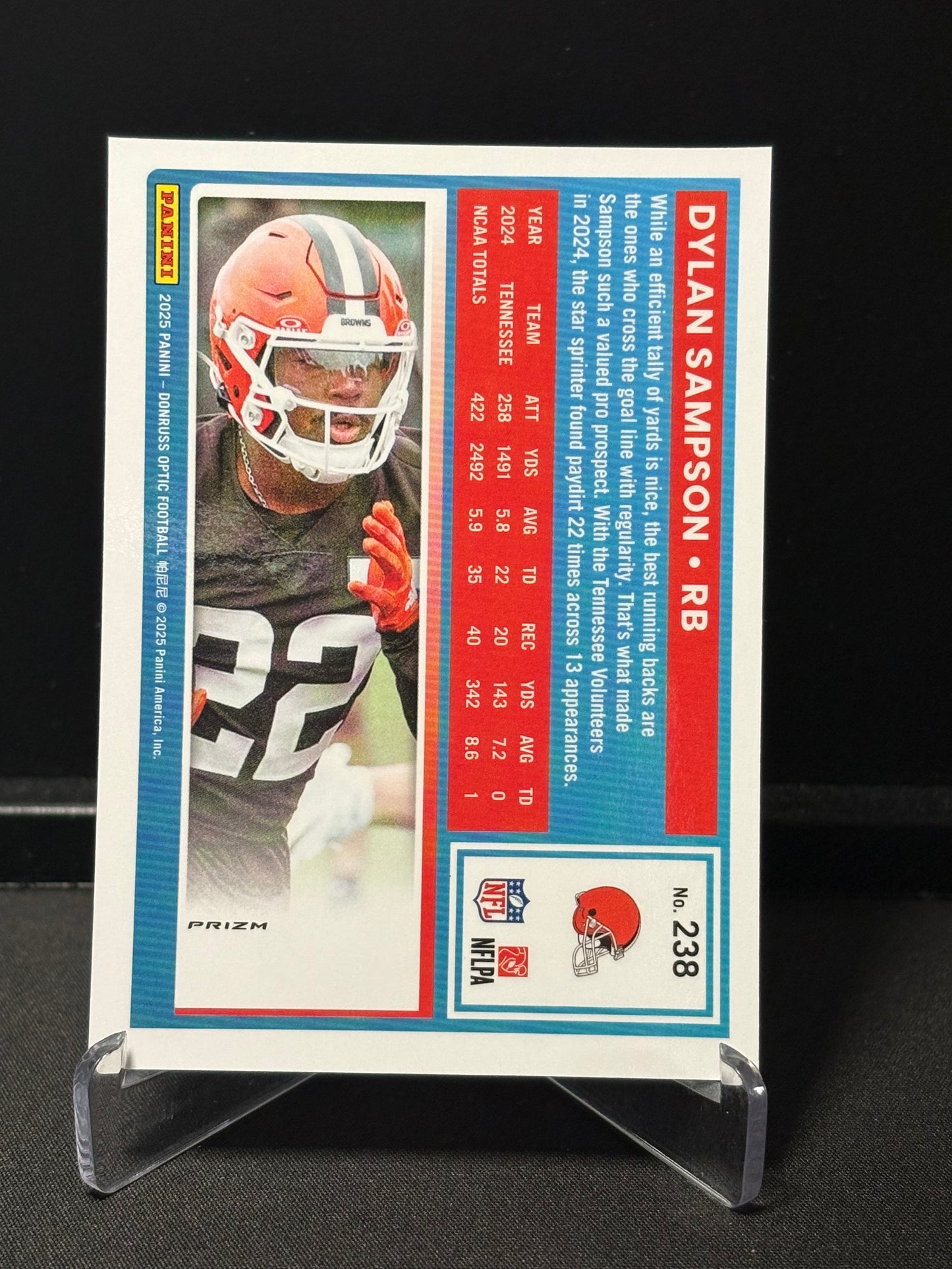 Dylan Sampson RC Donruss Optic 2025 "Silver Prizm" Cleveland Browns