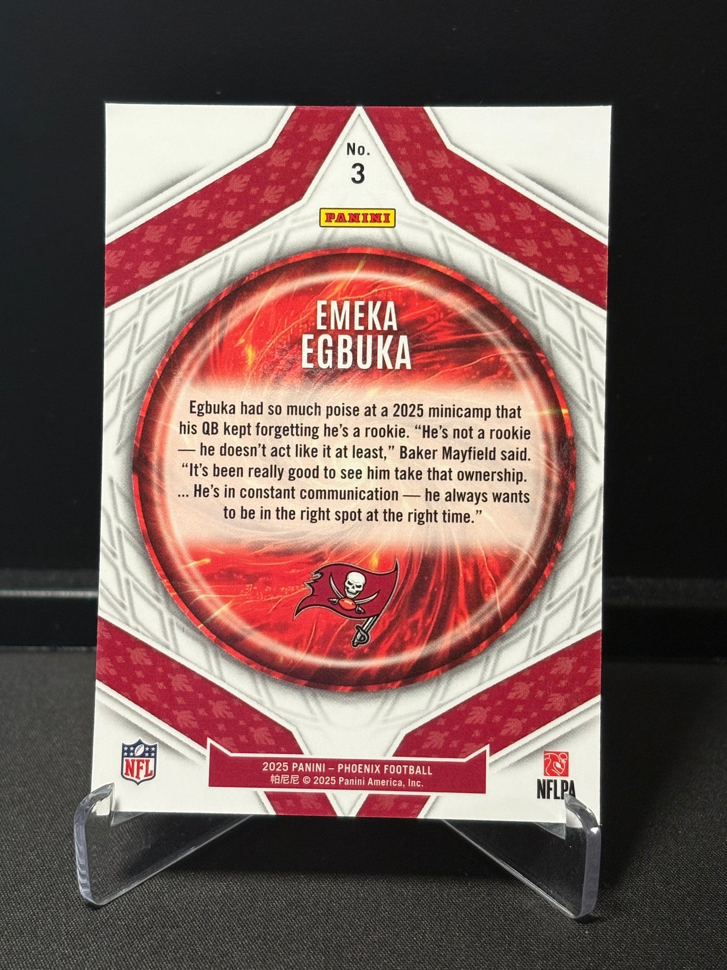 Emeka Egbuka RC Panini Phoenix 2025 "Paragon Prizm" Tampa Bay Buccaneers