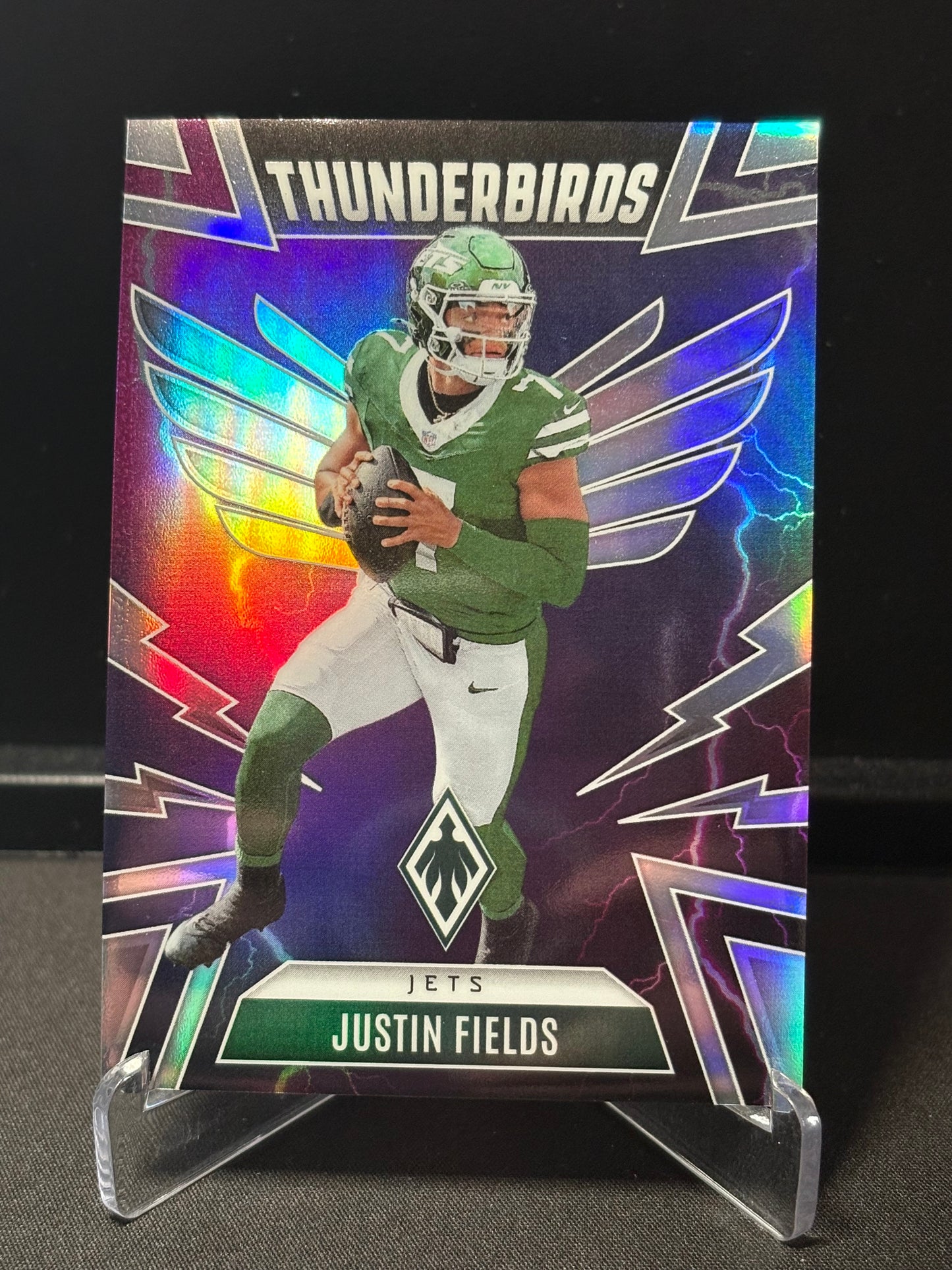 Justin Fields Panini Phoenix 2025 "Thunderbirds Prizm" New York Jets