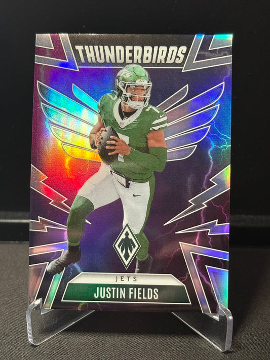 Justin Fields Panini Phoenix 2025 "Thunderbirds Prizm" New York Jets