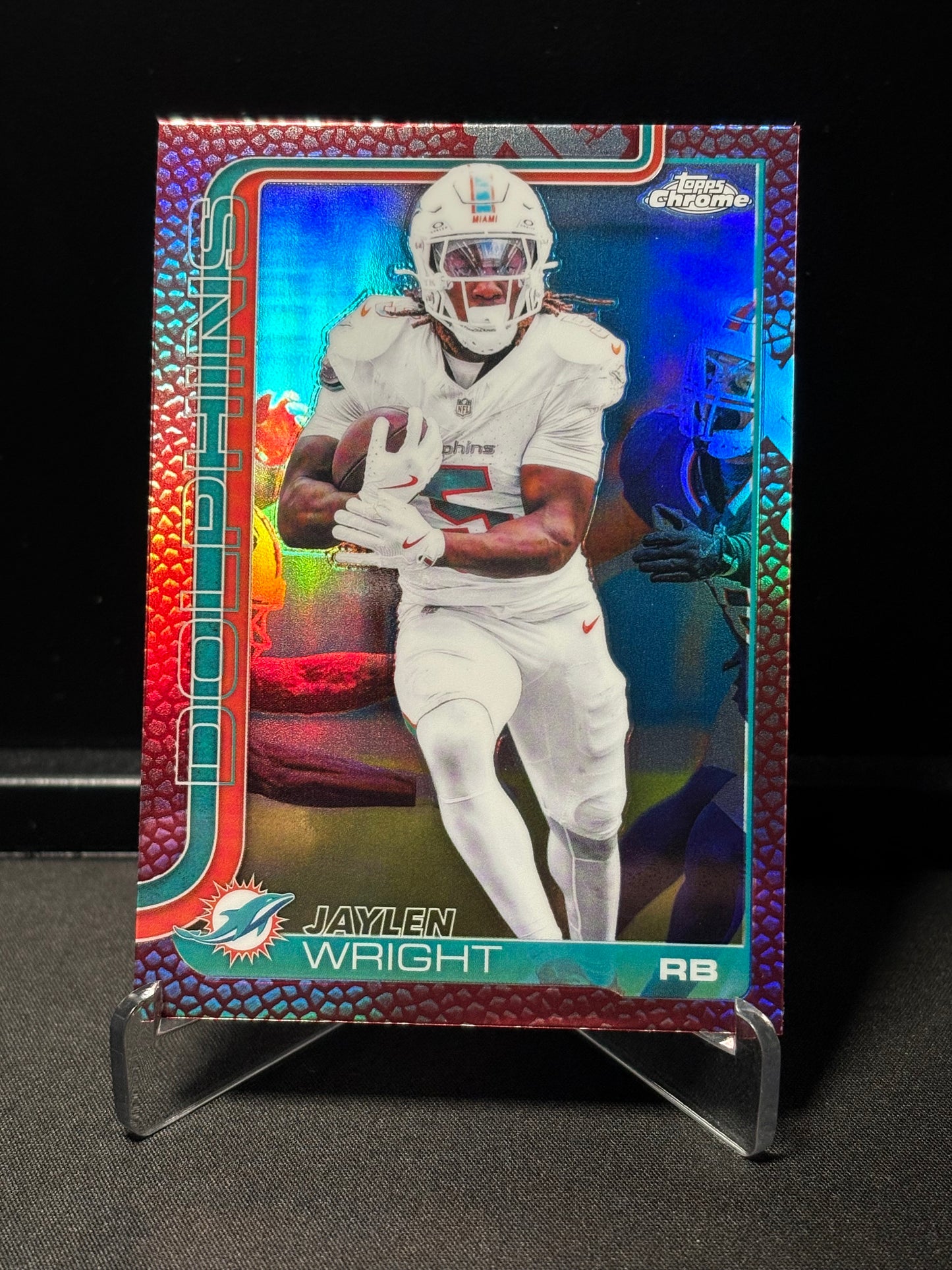 Jaylen Wright Topps Chrome 2026 "Leather" Miami Dolphins