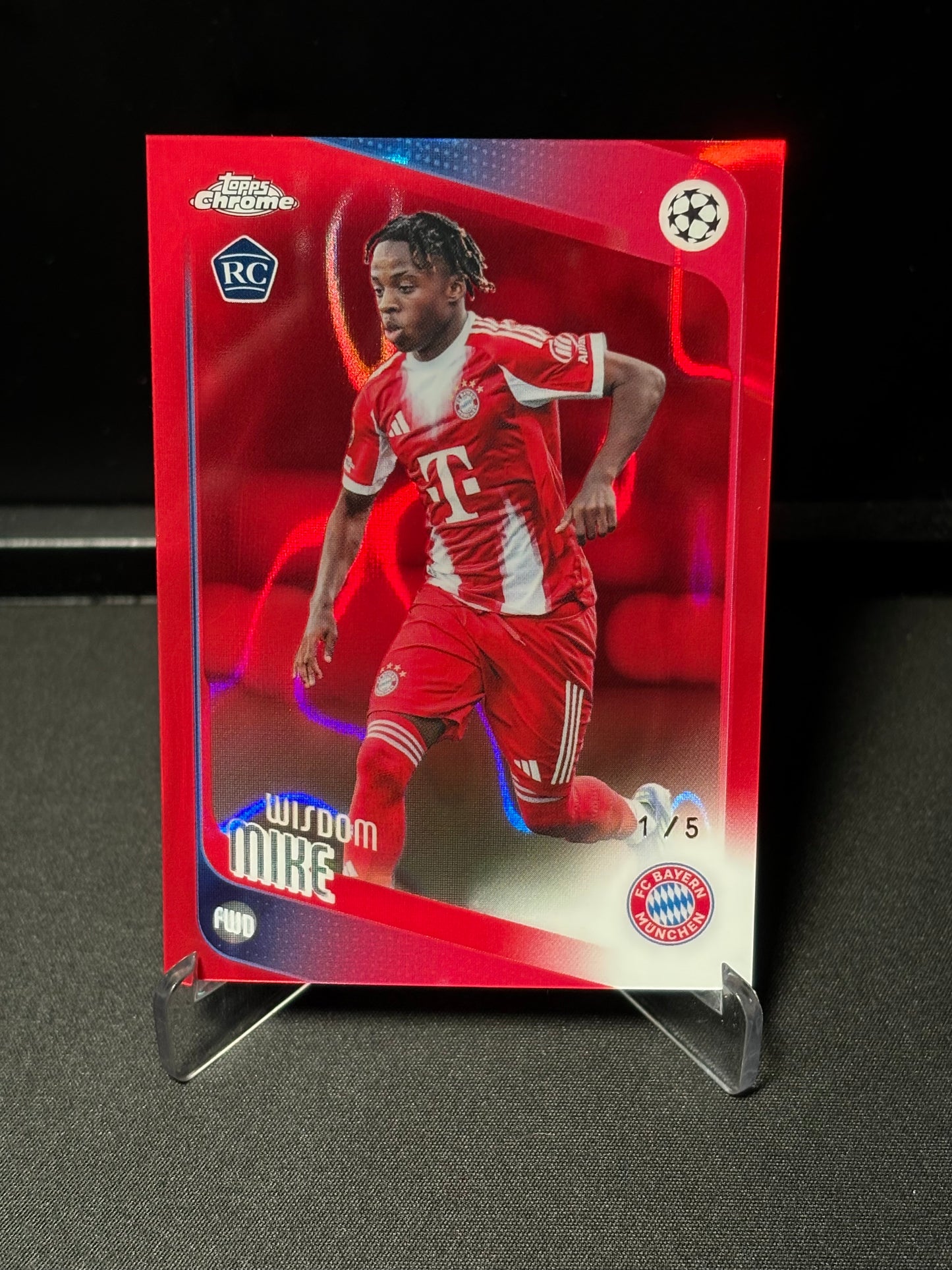 Wisdom Mike RC Topps Chrome UCC 2026 "Red Lava 1/5" Bayern Munich