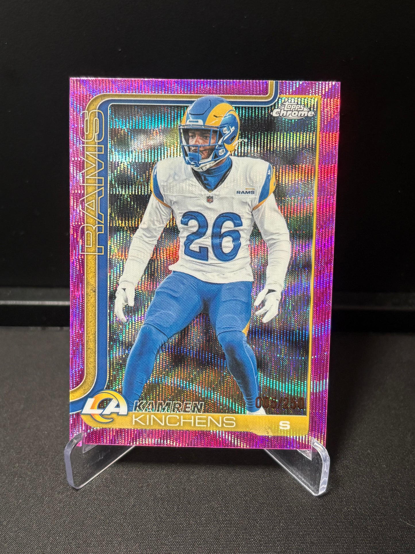 Kamren Kinchens Topps Chrome 2026 "Pink Wave /250" L.A Rams