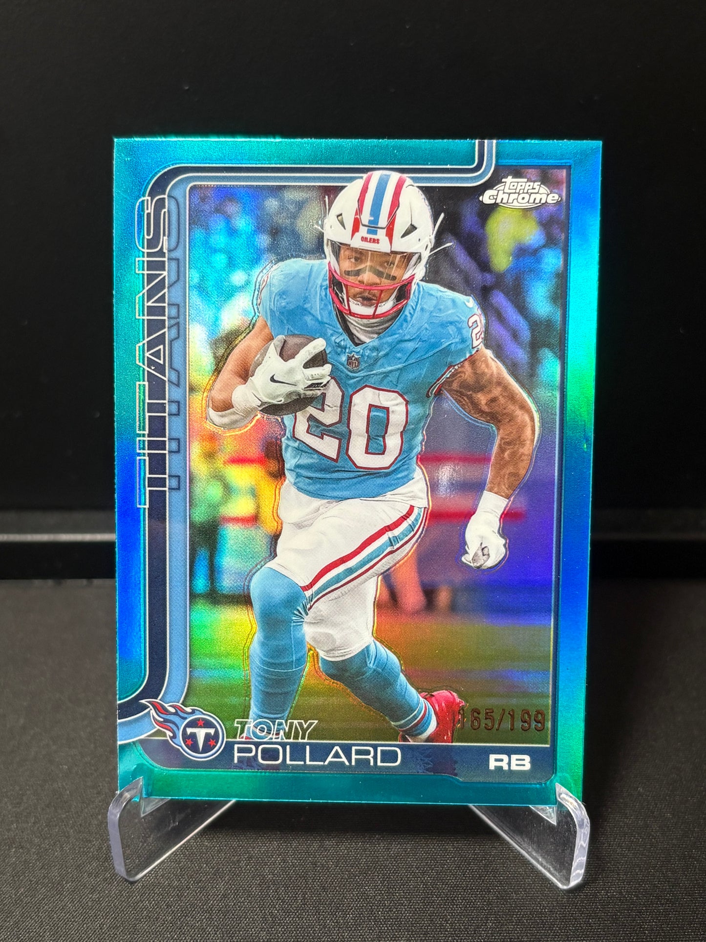Tony Pollard Topps Chrome 2026 "Aqua /199" Tennessee Titans