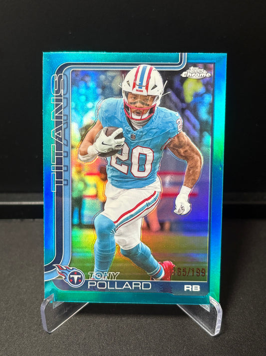 Tony Pollard Topps Chrome 2026 "Aqua /199" Tennessee Titans