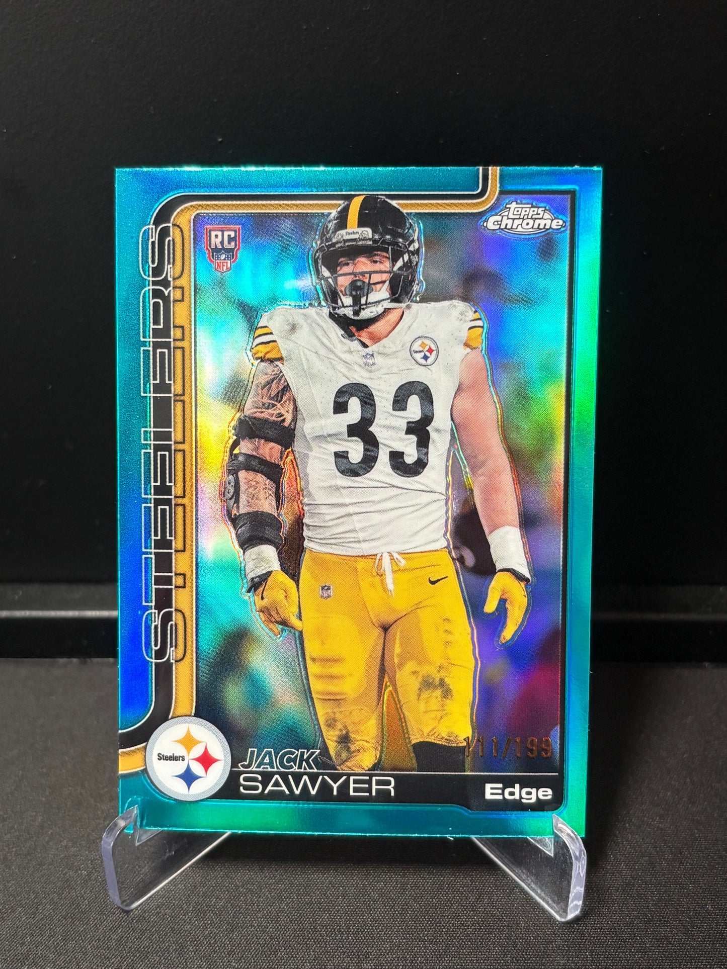 Jack Sawyer RC Topps Chrome 2026 "Aqua /199" Pittsburgh Steelers