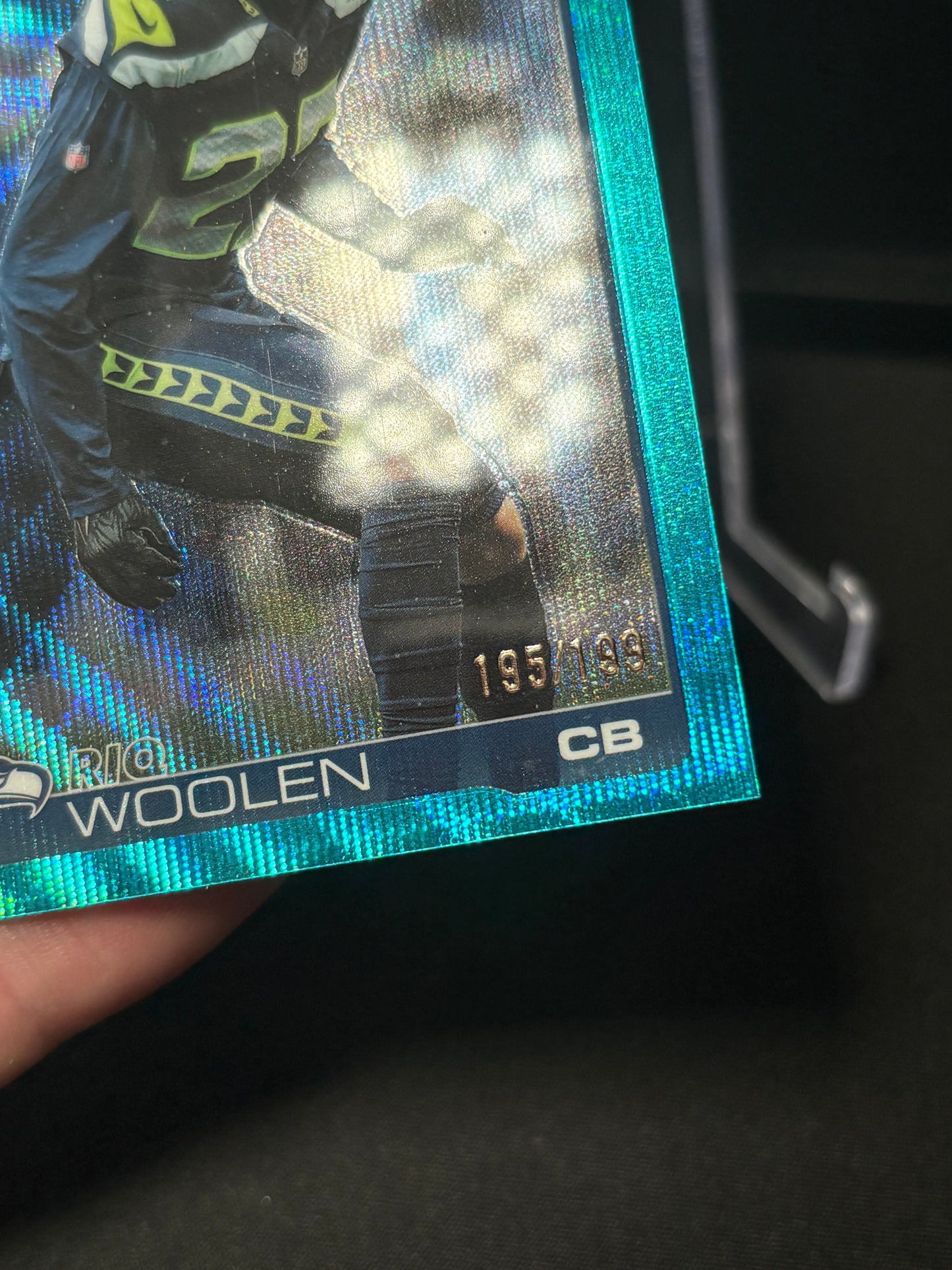 Riq Woolen Topps Chrome 2026 "Aqua Wave /199" Seattle Seahawks