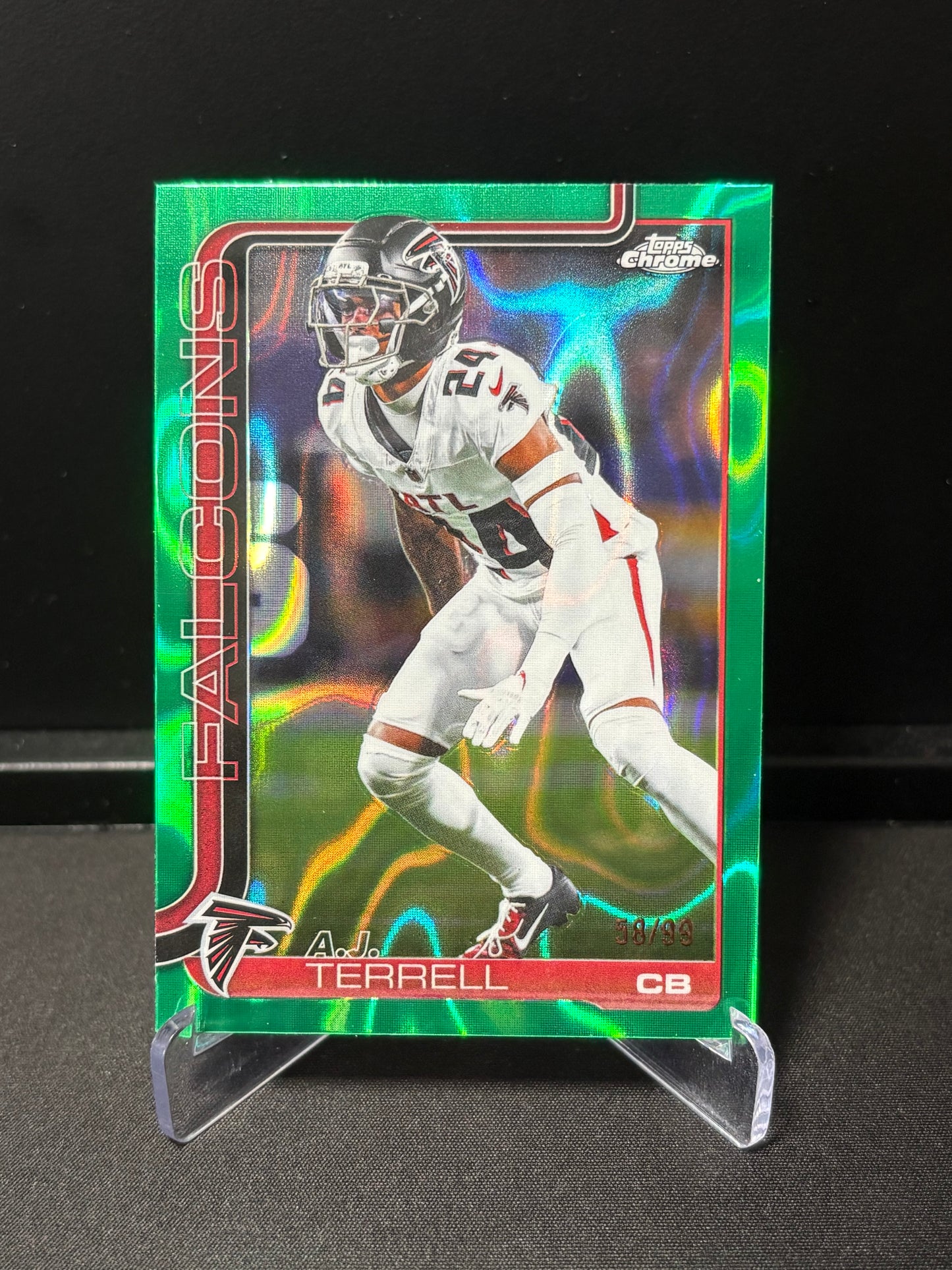 A.J Terrell Topps Chrome 2026 "Green Lava /99" Atlanta Falcons