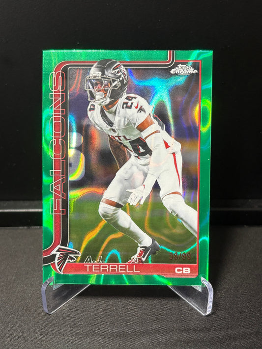 A.J Terrell Topps Chrome 2026 "Green Lava /99" Atlanta Falcons