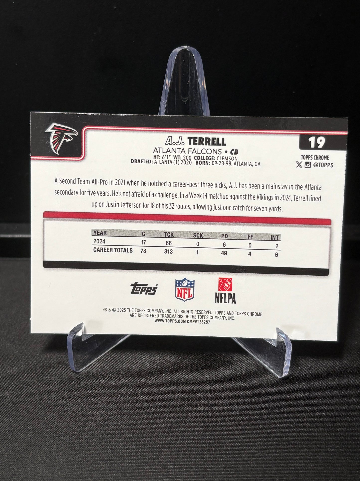 A.J Terrell Topps Chrome 2026 "Green Lava /99" Atlanta Falcons