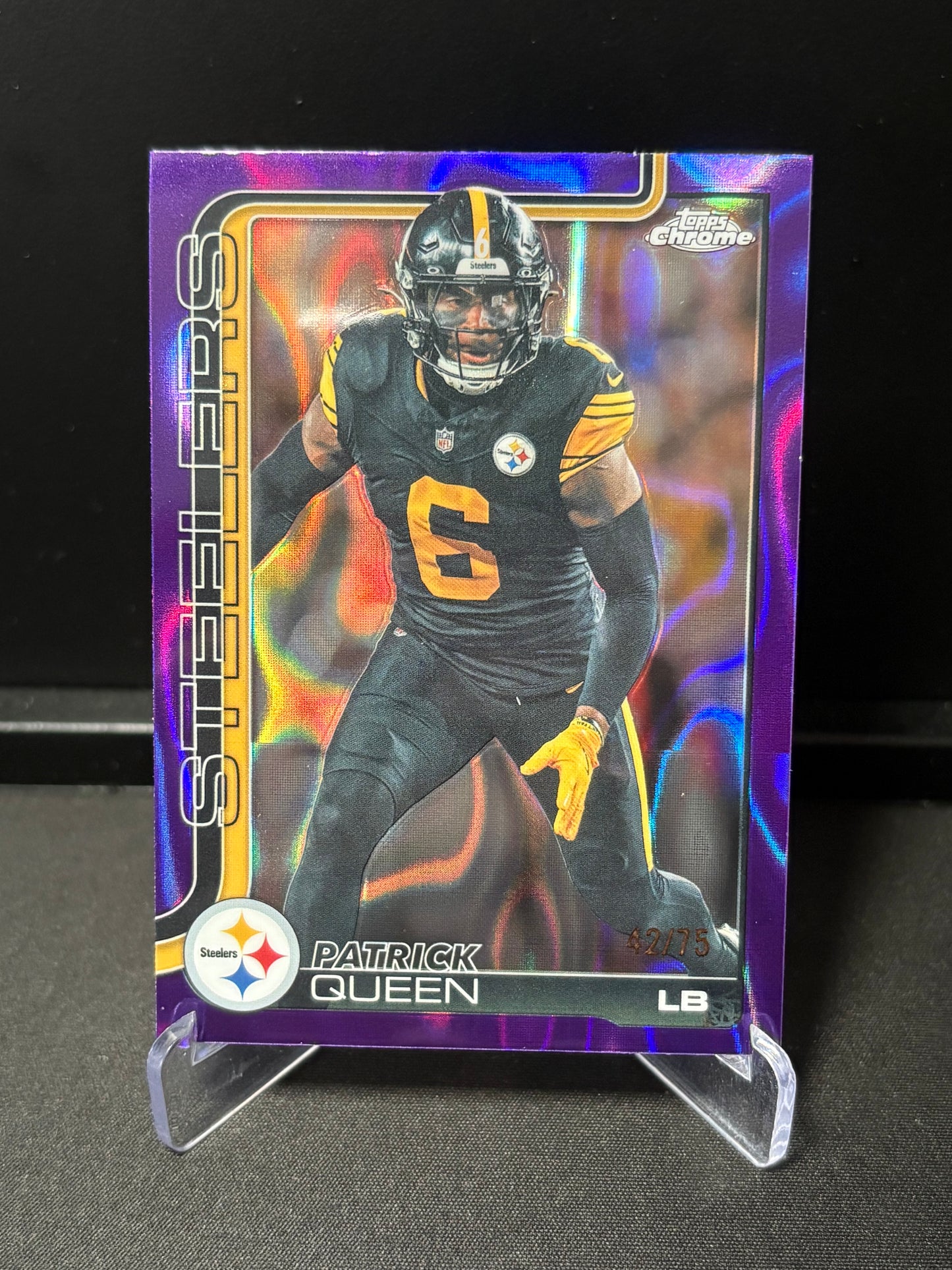 Patrick Queen Topps Chrome 2026 "Purple Lava /75" Pittsburgh Steelers