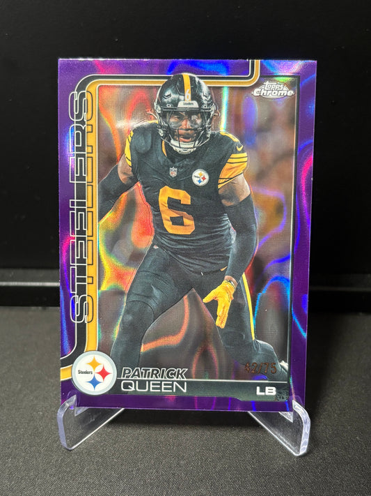 Patrick Queen Topps Chrome 2026 "Purple Lava /75" Pittsburgh Steelers