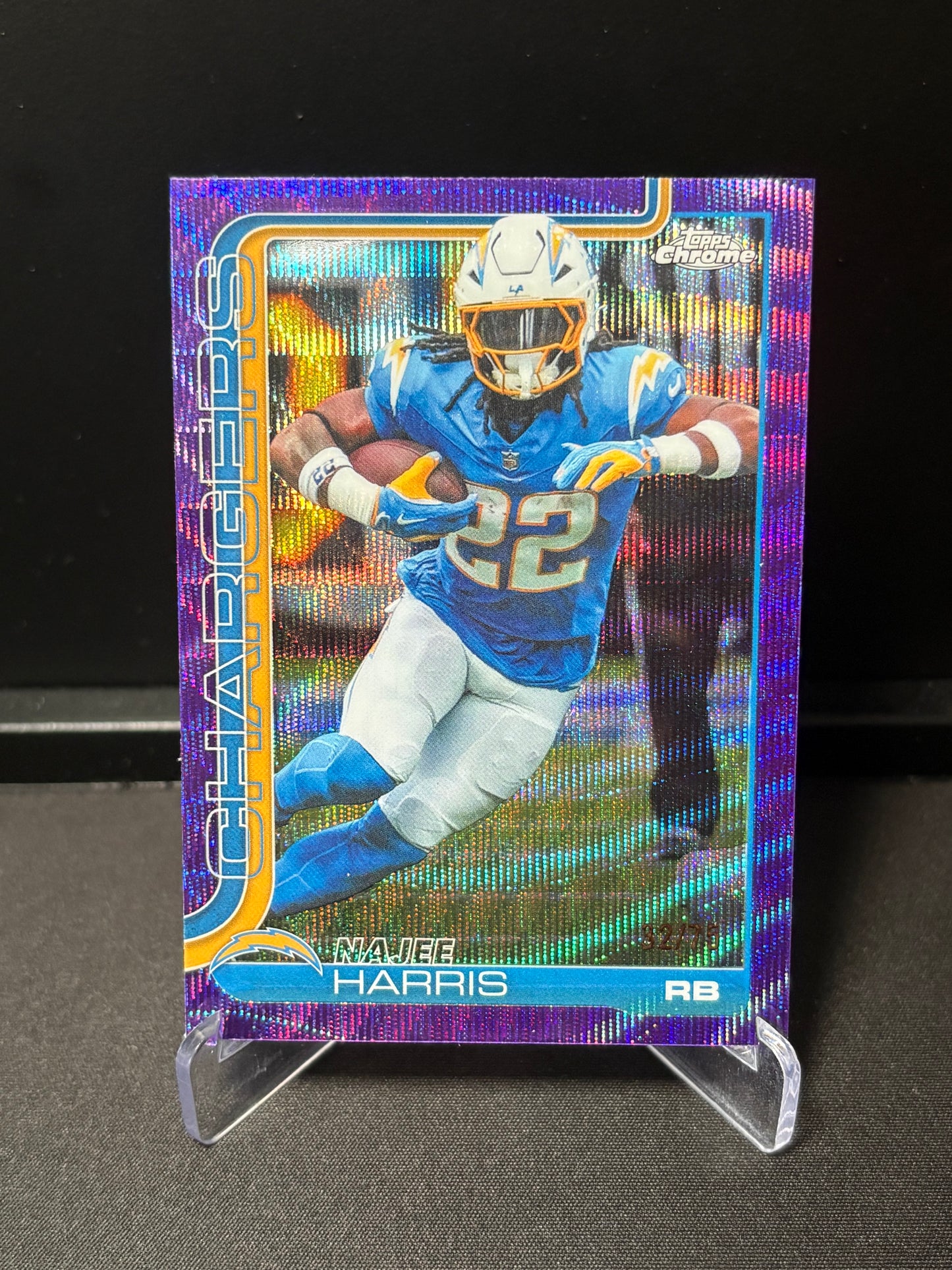 Najee Harris Topps Chrome 2026 "Purple Wave  /75" L.A Chargers