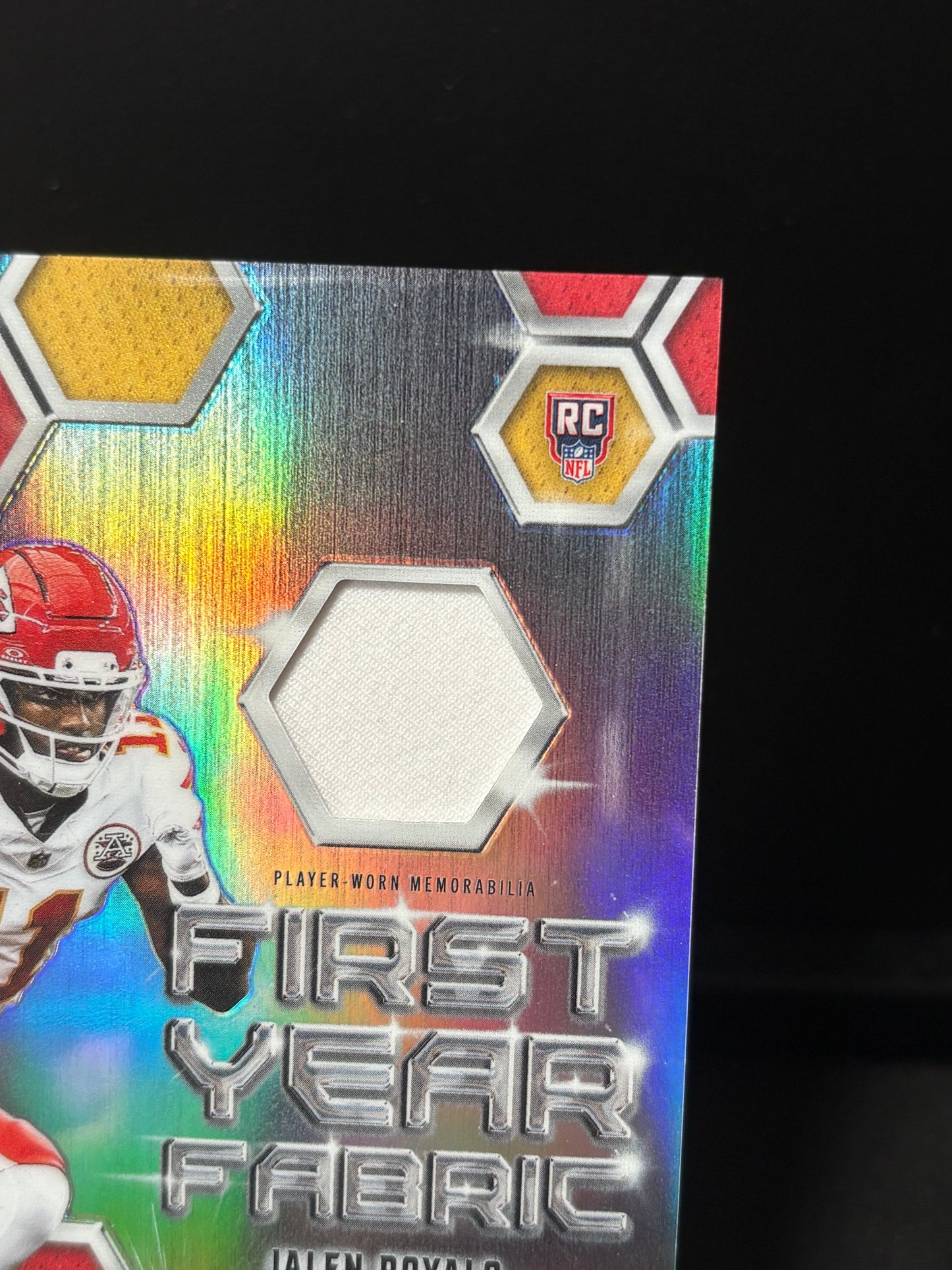 Jalen Royals RC Topps Chrome 2026 "First Year Fabric" Kansas City Chiefs