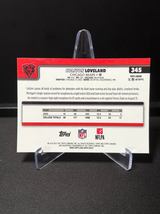Colston Loveland RC Topps Chrome 2026 "X-Fractor" Chicago Bears