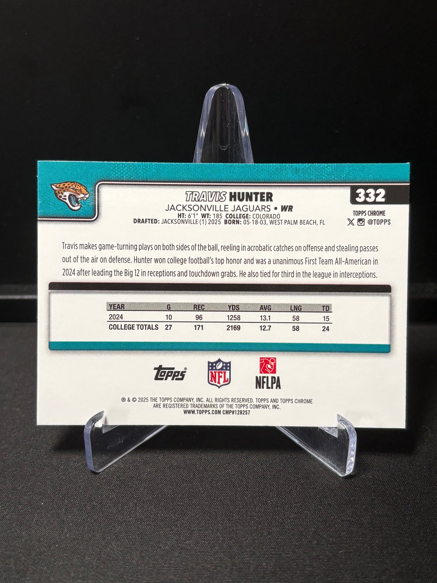 Travis Hunter RC Topps Chrome 2026 "X-Fractor" Jacksonville Jaguars