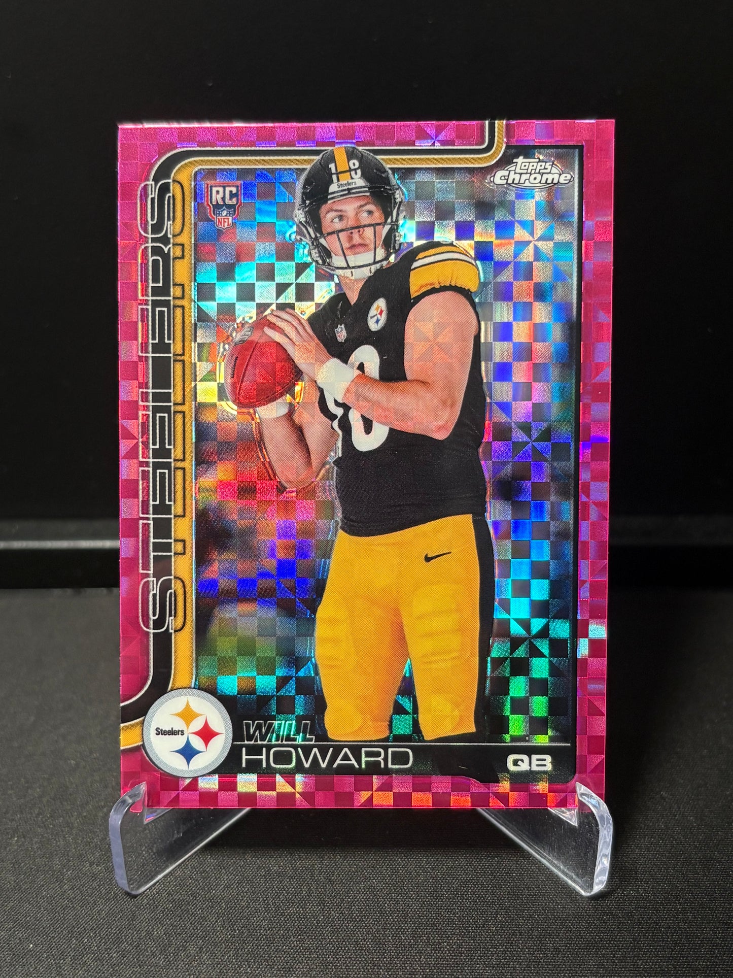 Will Howard RC Topps Chrome 2026 "Pink X-Fractor" Pittsburgh Steelers
