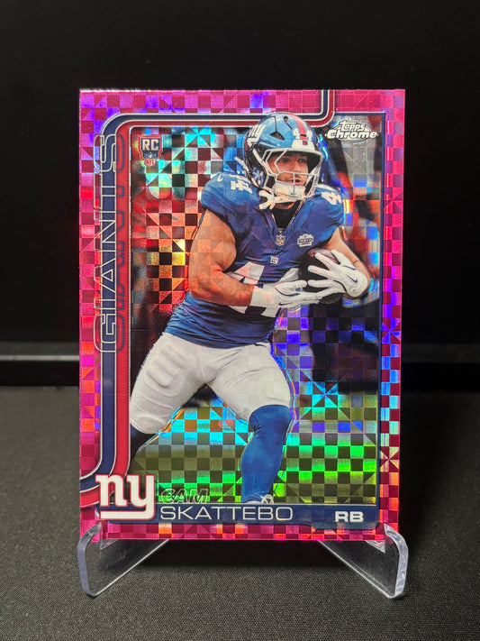 Cam Skattebo RC Topps Chrome 2026 "Pink X-Fractor" New York Giants