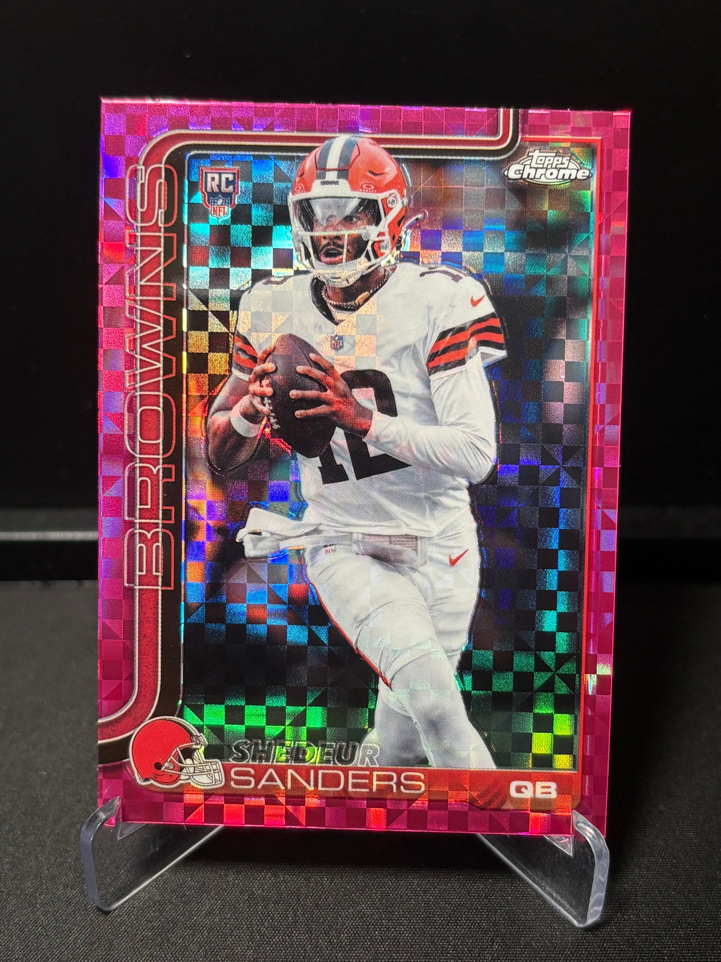 Shedeur Sanders RC Topps Chrome 2026 "Pink X-Fractor" Cleveland Browns