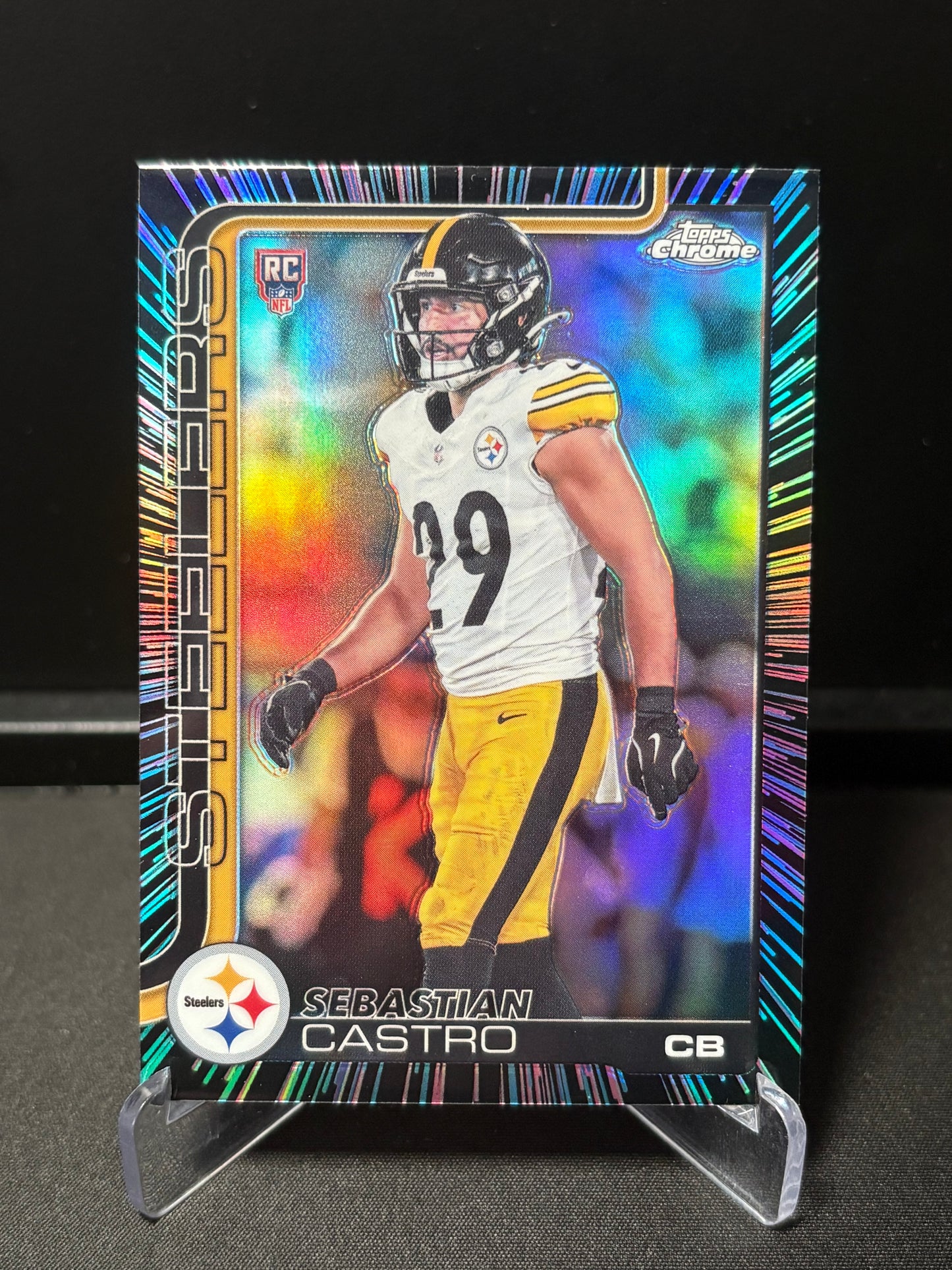 Sebastian Castro RC Topps Chrome 2026 "Neon Pulse" Pittsburgh Steelers