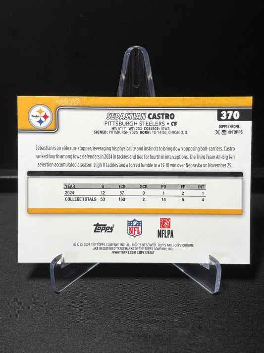 Sebastian Castro RC Topps Chrome 2026 "Neon Pulse" Pittsburgh Steelers