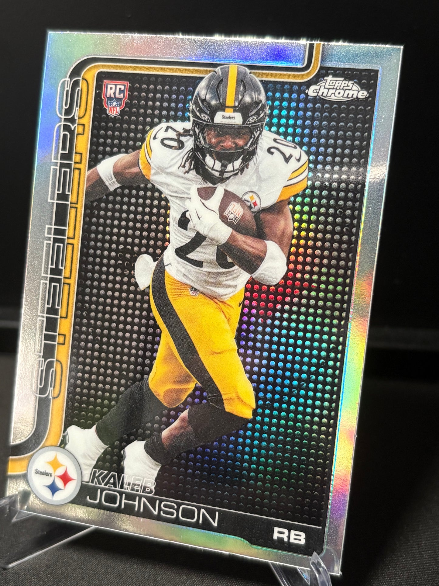 Kaleb Johnson RC Topps Chrome 2026 "Lightboard Logo" Pittsburgh Steelers