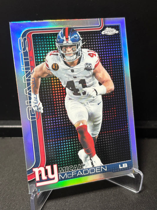 Micah McFadden Topps Chrome 2026 "Lightboard Logo" New York Giants