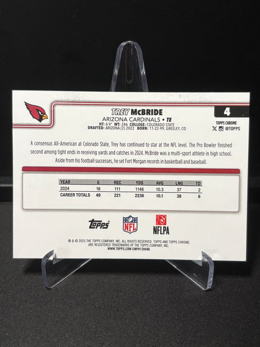 Trey McBride Topps Chrome 2026 "Image Variation" Arizona Cardinals