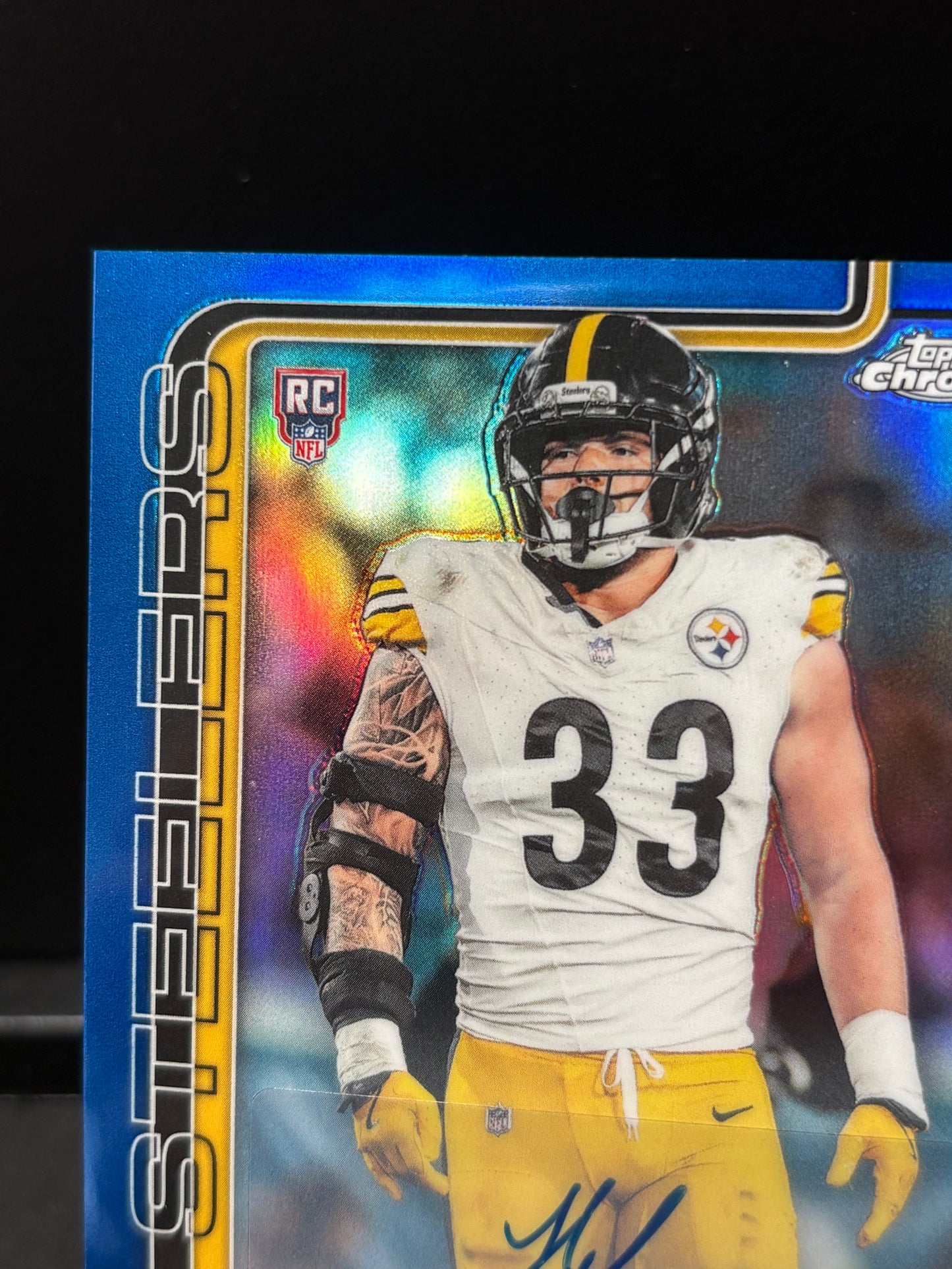 Jack Sawyer RC Topps Chrome 2026 "Auto Blue /150" Pittsburgh Steelers