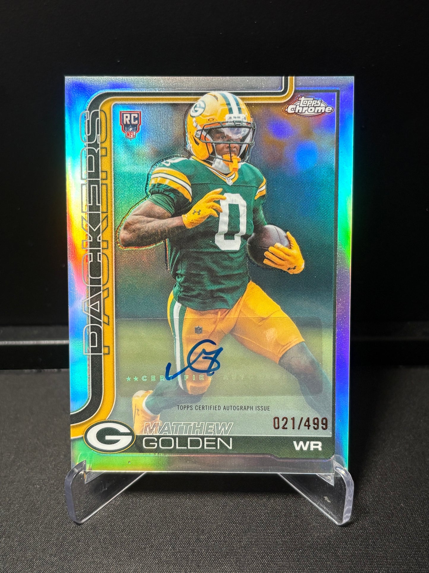 Matthew Golden RC Topps Chrome 2026 "Auto Refractor /499" Green Bay Packers