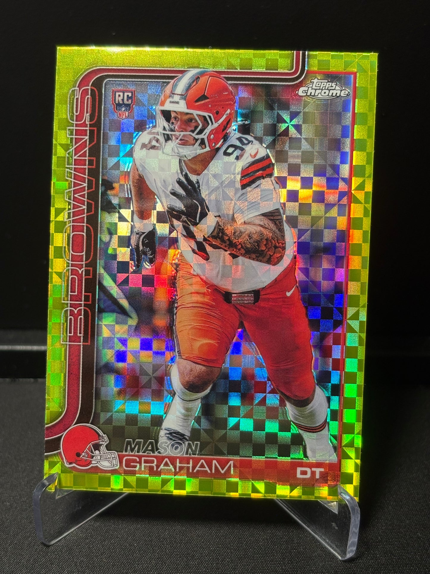 Mason Graham RC Topps Chrome 2026 "Lime X-Fractor" Cleveland Browns
