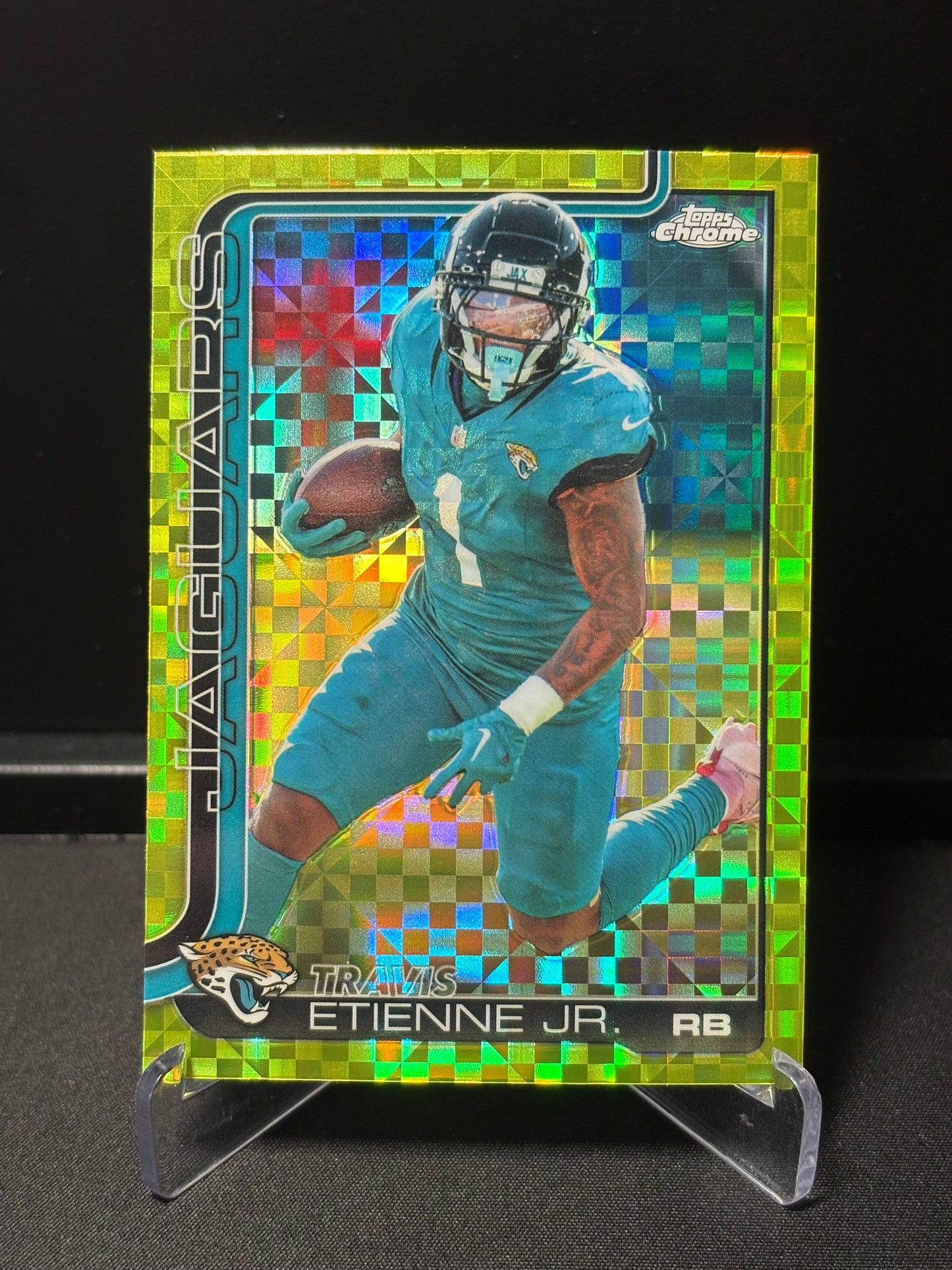 Travis Etienne Jr Topps Chrome 2026 "Lime X-Fractor" Jacksonville Jaguars