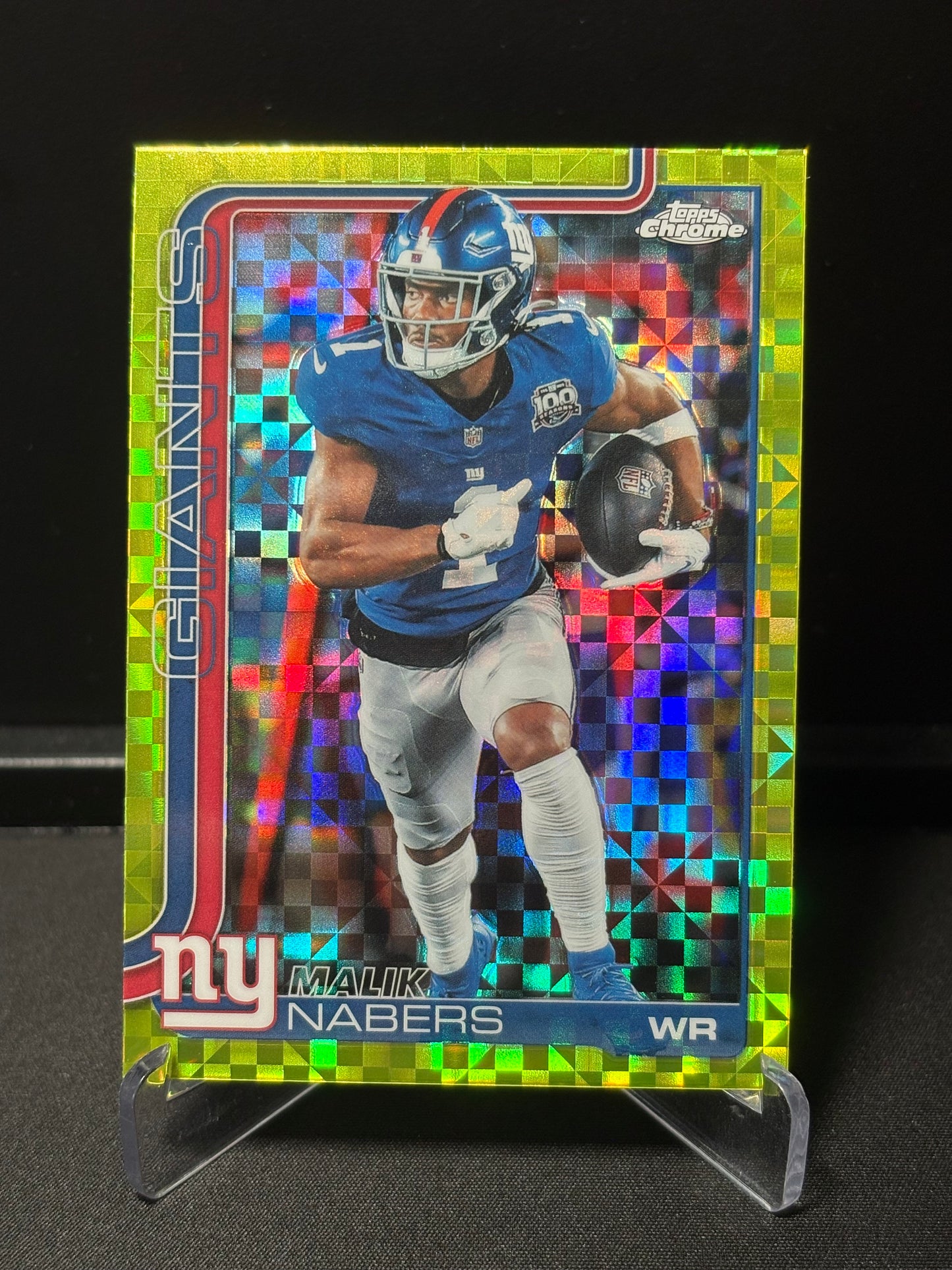 Malik Nabers Topps Chrome 2026 "Lime X-Fractor" New York Giants