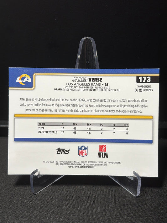 Jared Verse Topps Chrome 2026 "Lime X-Fractor" L.A Rams