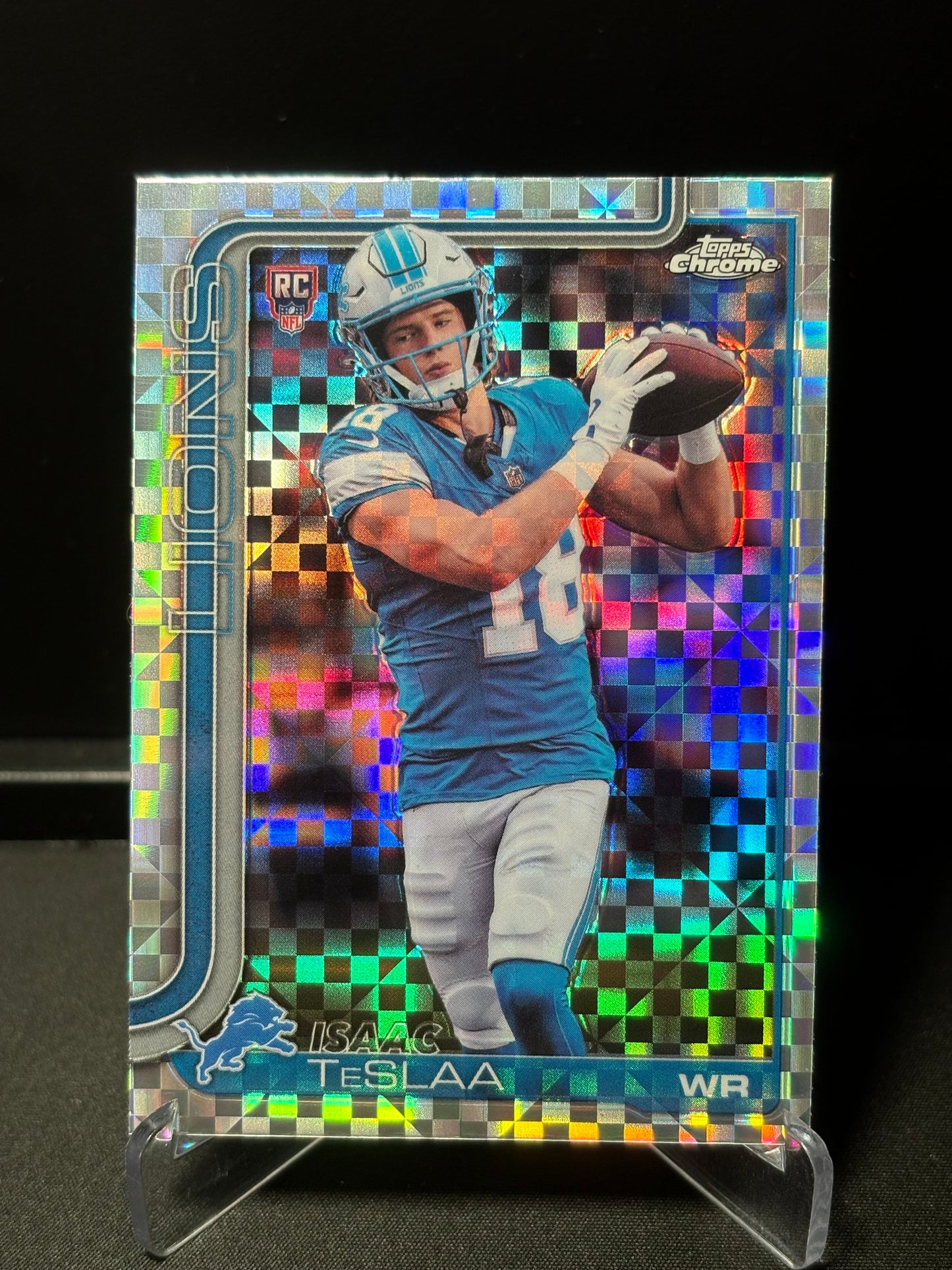Isaac TeSlaa RC Topps Chrome 2026 "X-Fractor" Detroit Lions