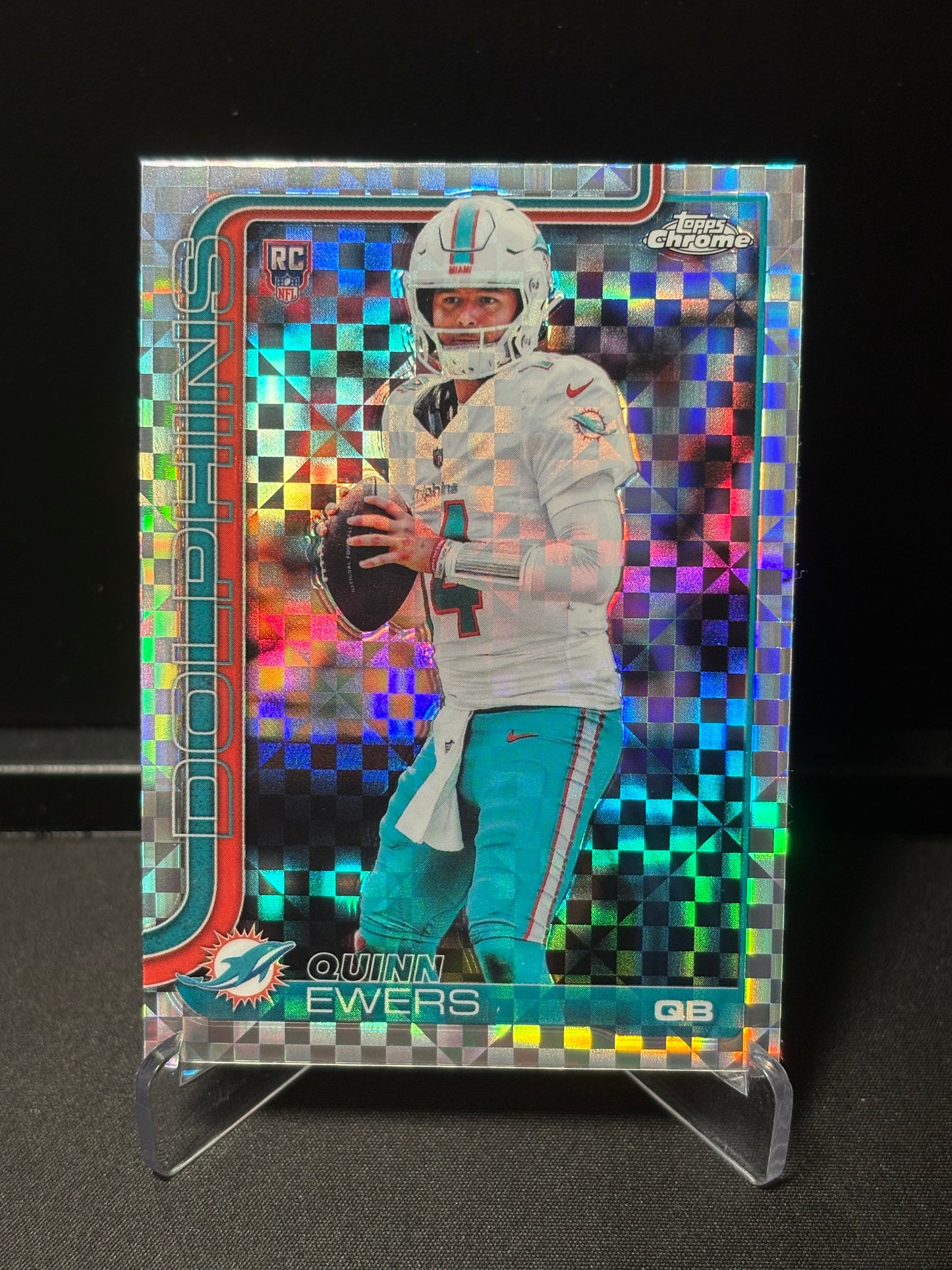 Quinn Ewers RC Topps Chrome 2026 "X-Fractor" Miami Dolphins