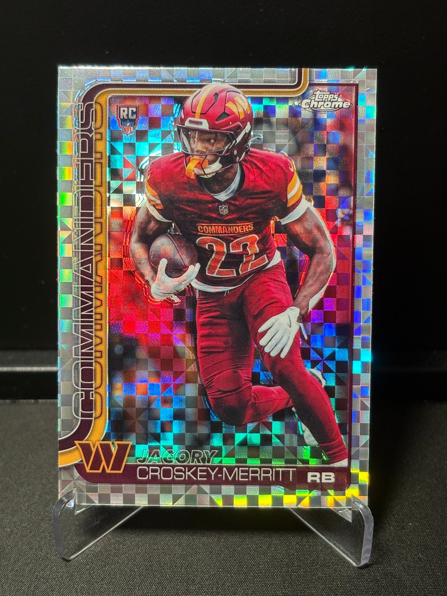 Jacory Croskey-Merritt RC Topps Chrome 2026 "X-Fractor" Washington Commanders