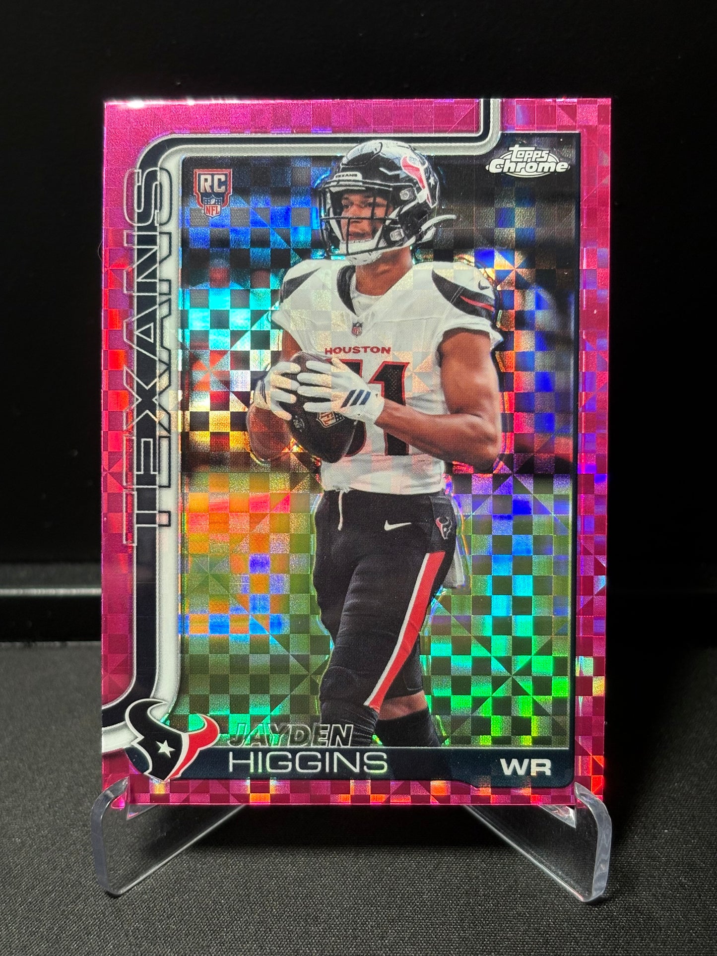 Jayden Higgins RC Topps Chrome 2026 "Pink X-Fractor" Houston Texans