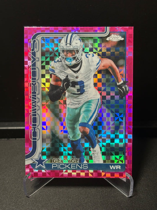 George Pickens Topps Chrome 2026 "Pink X-Fractor" Dallas Cowboys
