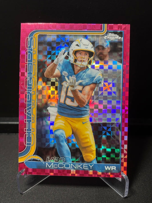 Ladd McConkey Topps Chrome 2026 "Pink X-Fractor" L.A Chargers