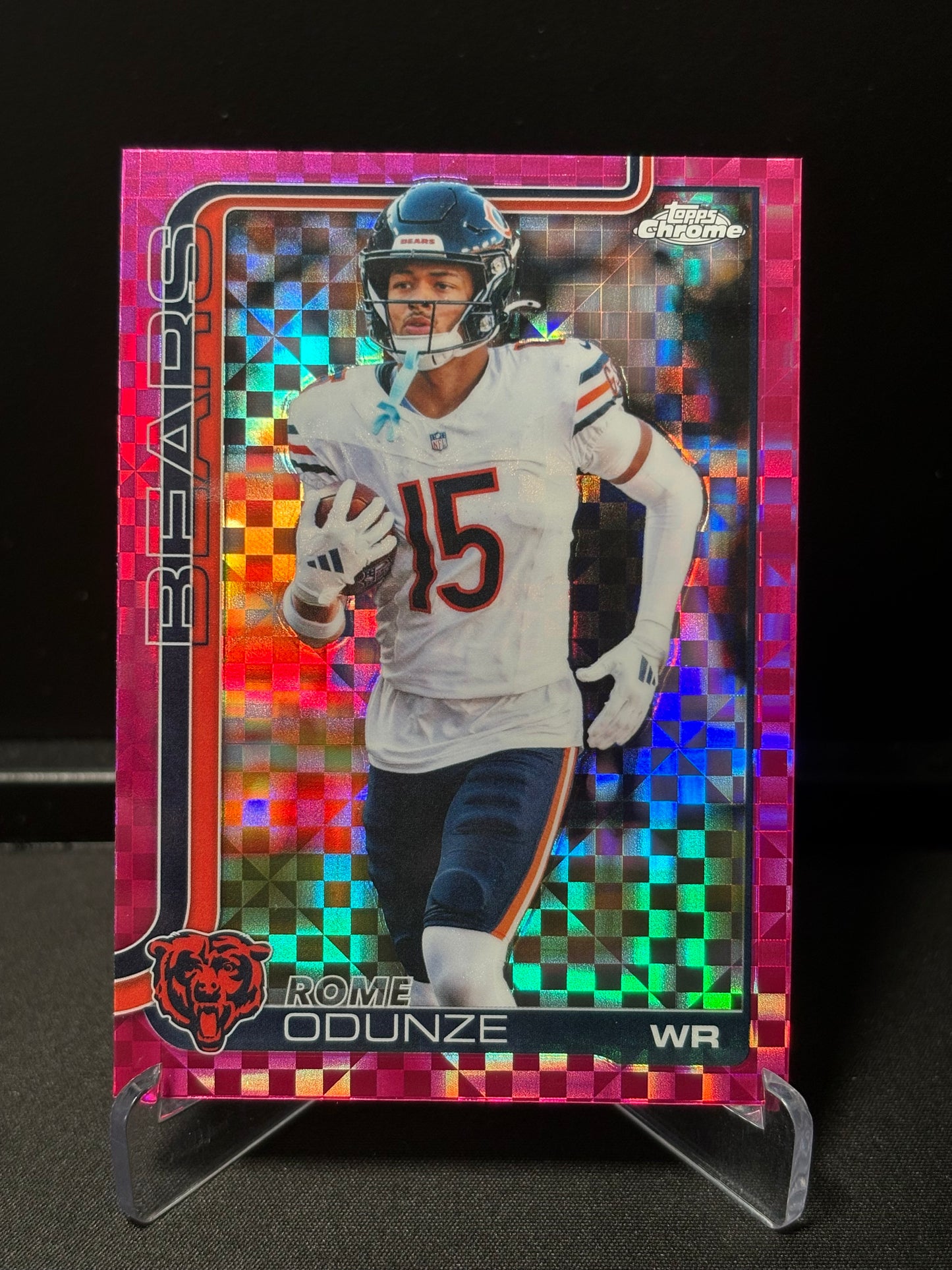 Rome Odunze Topps Chrome 2026 "Pink X-Fractor" Chicago Bears