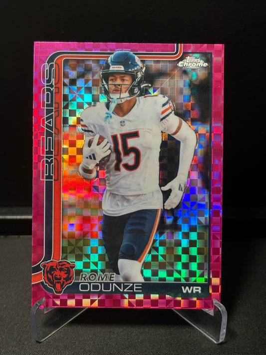 Rome Odunze Topps Chrome 2026 "Pink X-Fractor" Chicago Bears