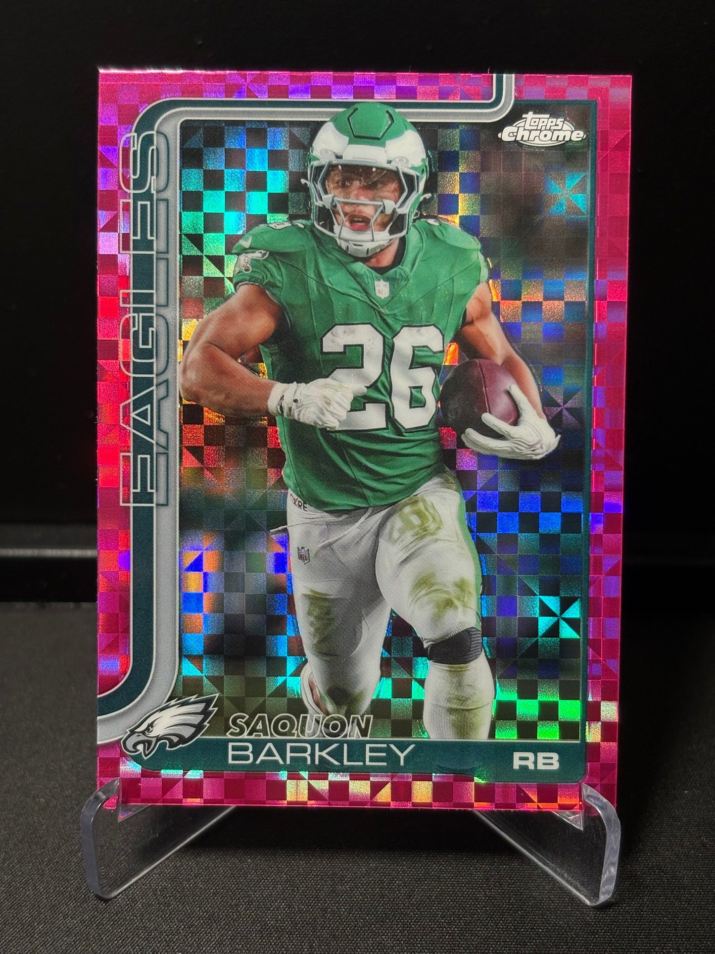 Saquon Barkley Topps Chrome 2026 "Pink X-Fractor" Philadelphia Eagles
