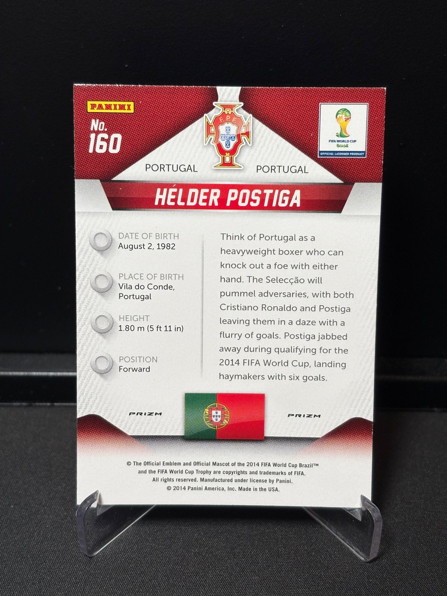 Helder Postiga Panini Prizm World Cup 2014 "Blue White Red" Portugal