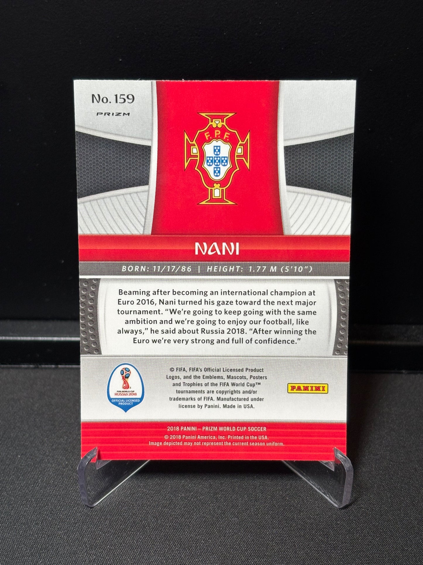 Nani Panini Prizm World Cup 2018 "Refractor" Portugal